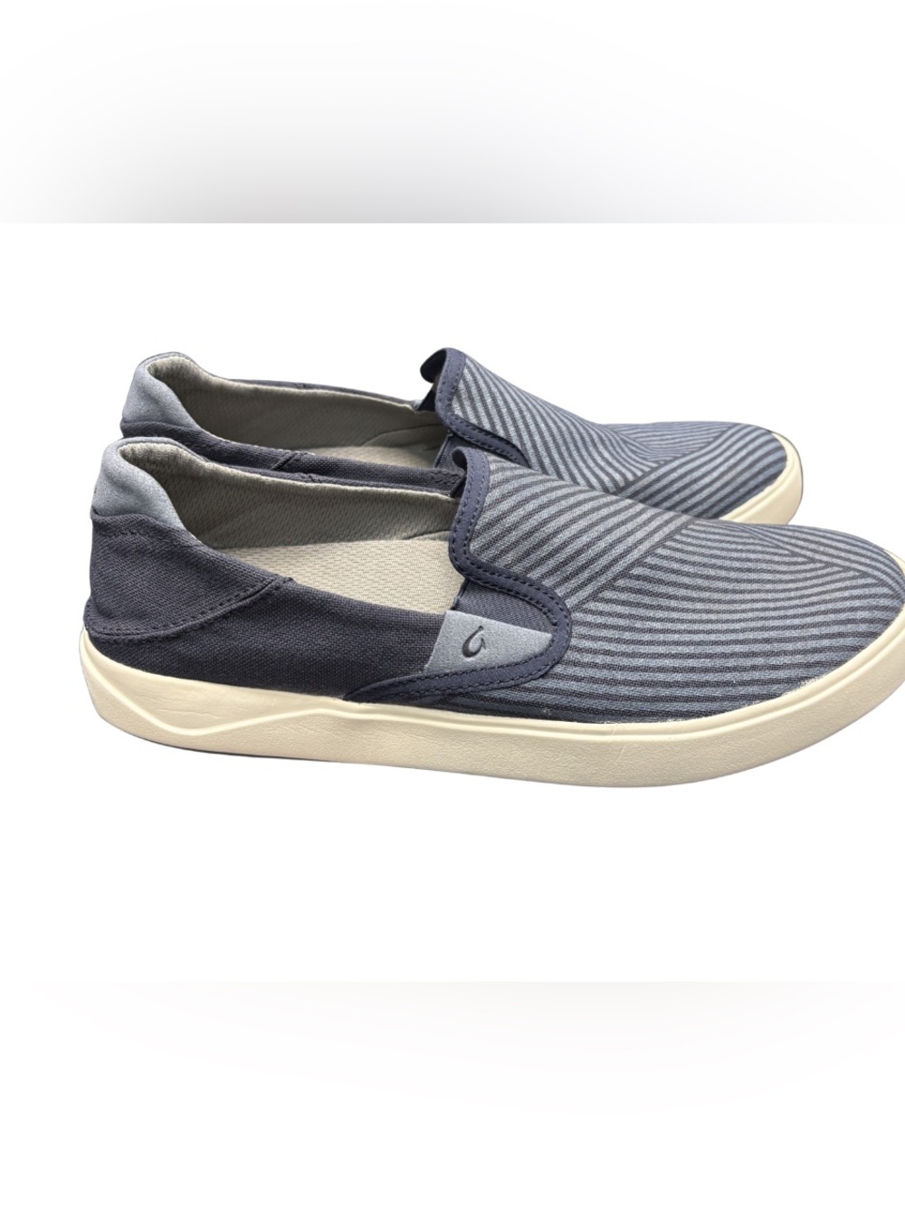 OluKai Blue Striped Slip-On Sneakers - Picture 3 of 8